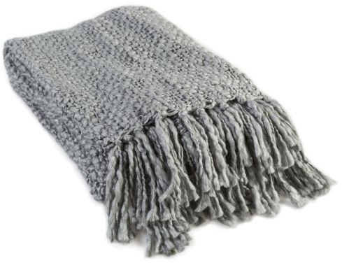 Surya Tobias Medium Gray 51"x71" Throw Blanket-1
