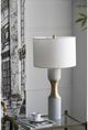 A & B Home Gold/White Cylindrical Lamp-5