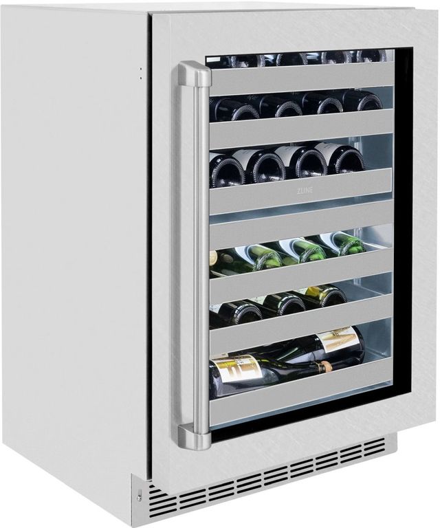 ZLINE Touchstone 24" 4.8 Cu. Ft. Satin Stainless Steel Wine Cooler with Glass Door-2