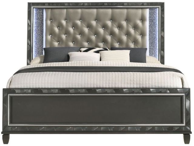 New Classic® Home Furnishings Radiance 4-Piece Black Pearl King Panel Bedroom Set-2