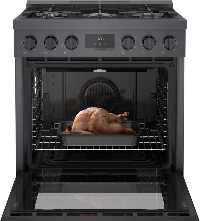 Bosch® 800 Series 30" Black Stainless Steel Freestanding Gas Range-2