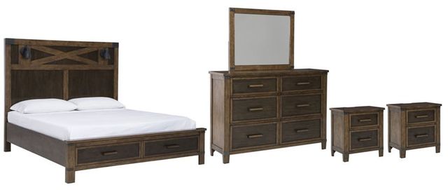 Benchcraft® Wyattfield 5-Piece Two-Tone Queen Storage Panel Bed Set-0