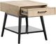 Magnussen Home® Fletcher Driftwood End Table with Black Base-1