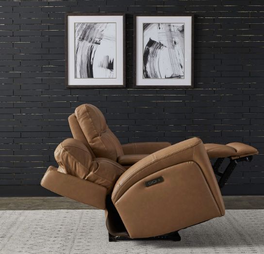 Liberty Furniture Bennett Butternut Leather Power Reclining Loveseat with Console-5