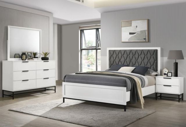 Coaster® Sonara 4-Piece White California King Panel Bedroom Set-0