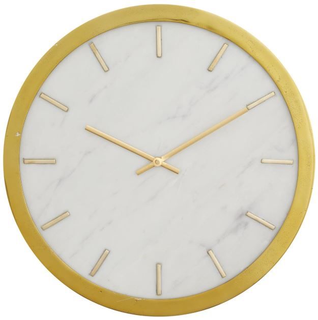Deco Marche Gold/White Wall Clock-0