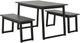 Signature Design by Ashley® Garvine 3-Piece Black/Gray Table and Bench Set-0