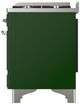 Ilve® Majestic III 36" Emerald Green Pro Style Dual Fuel Natural Gas Range with Solid Door and Chrome Trim-4