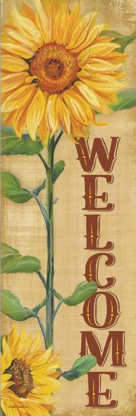 Classy Art Welcome Sunflower by Ed Wargo Mirror Framed Wall Art-1