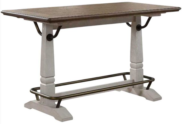 Steve Silver Co. Pendleton Honey Oak Gathering Table with Ivory Base-0