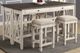 Bernards Waverly 5-Piece Antique White/Gray Wash Counter Set with Drop Leaf-0