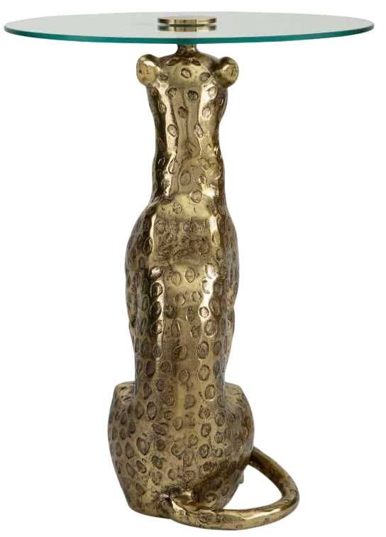 Signature Design by Ashley® Vallain Glass Top Accent Table with Antique Gold Base -3
