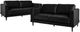 Elements International Hampton 2-Piece Fiero Black Living Room Stationary Seating Set-0
