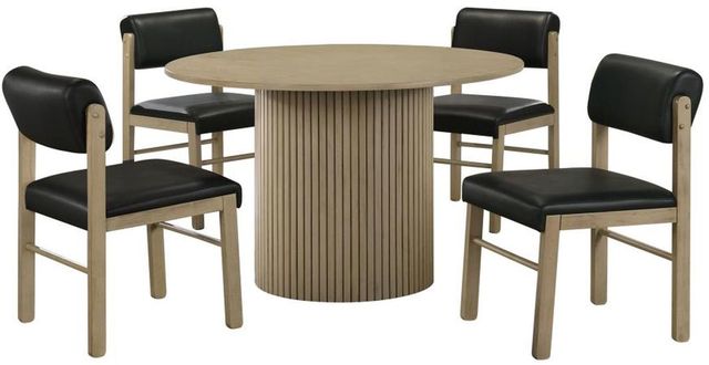 Coaster® Hamlyn 5-Piece Black/Natural Oak Dining Table Set-0