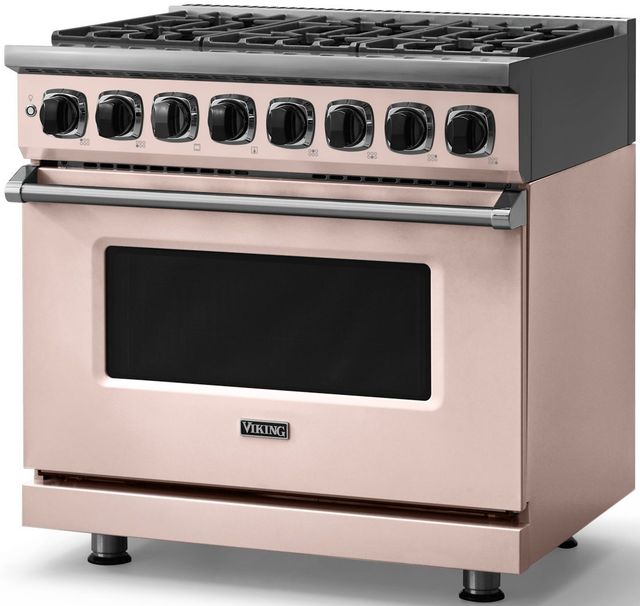 Viking® 7 Series 36" Blush Pro Style Dual Fuel Range-3