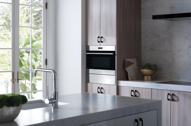 Wolf® E Series Transitional 1.6 Cu. Ft. Stainless Steel Built In Drop-Down Door Microwave Oven-1