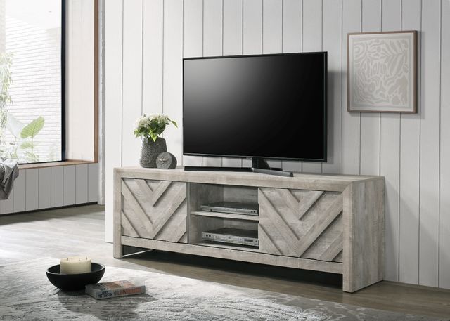 Crown Mark Valor Gray TV Stand with Sliding Door-1