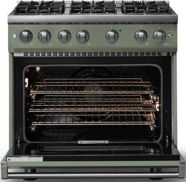 Viking® 5 Series 36" Eucalyptus Pro Style Gas (LP) Range with Polished Chrome Trim-1