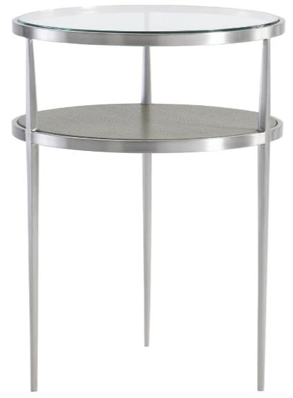 Bernhardt Cornelia Glass Top Accent Table with Brushed Stainless Steel Base-2