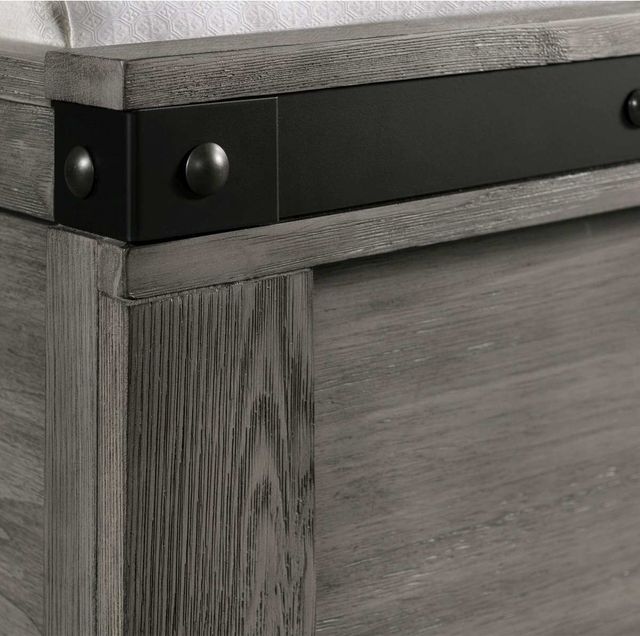 Elements International Wade Gray Twin Youth Panel Bed-4