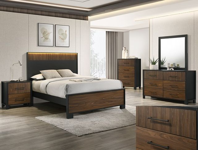 Crown Mark Nemy Black/Brown Queen Panel Bed-1
