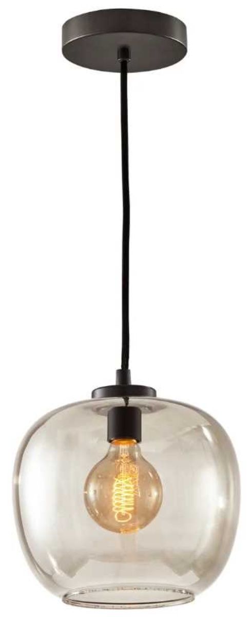 Adesso® Black Tinted Glass Pendant-0