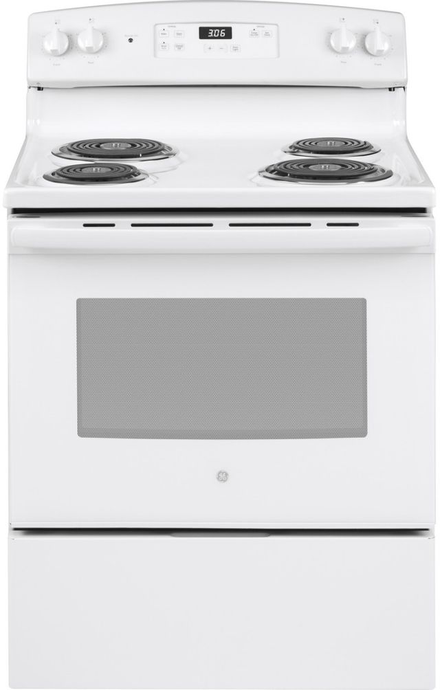GE® 30" White Freestanding Electric Range-0