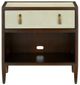 Currey & Company Evie Dark Walnut and Ivory Nightstand-0