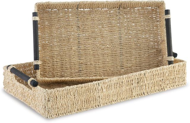 Signature Design by Ashley® Halima 2-Piece Tan Tray Set-0