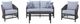 Signature Design by Ashley® Bodega Island 4-Piece Black/Gray Aluminum/Fabric Outdoor Conversation Set-1