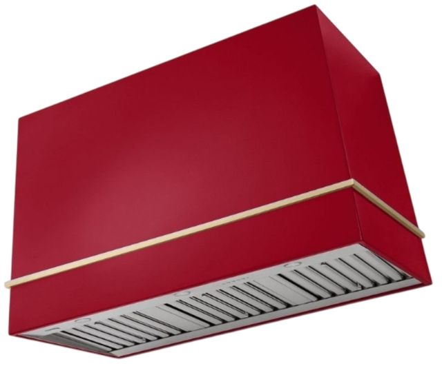 AGA Loge 48" Piccadilly Red Wall Mounted Range Hood with Antique Brass Trim-0