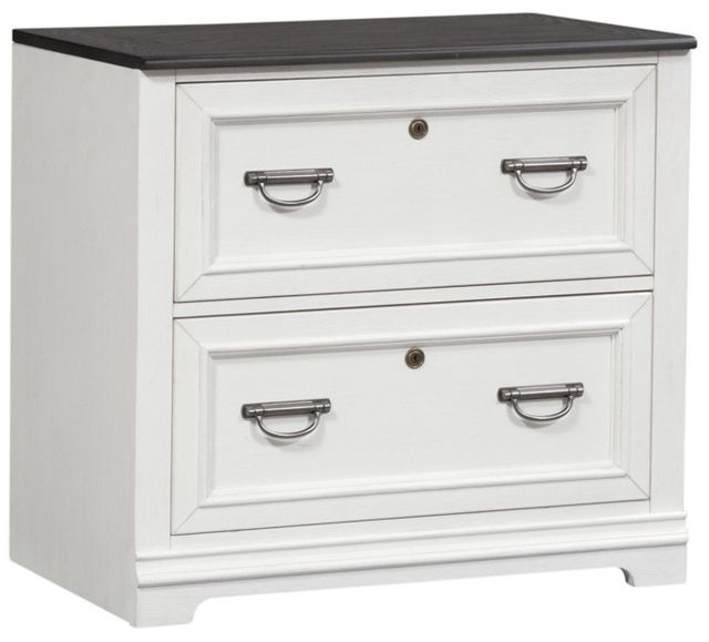 Liberty Furniture Allyson Park Charcoal/Wirebrushed White Bunching Lateral File Cabinet-0