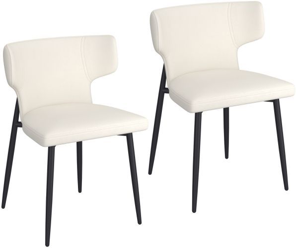 Worldwide Homefurnishings Inc. Olis 2-Piece Beige/Black Dining Side Chair Set-0