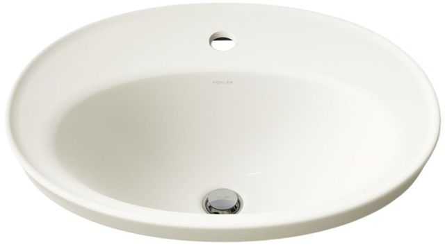 Kohler Serif® Biscuit 22.25" Oval Drop-In Bathroom Sink-4