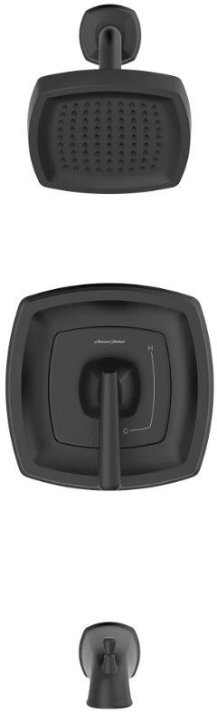 American Standard Edgemere® Matte Black Tub and Shower Trim Kit with Lever Handle-2