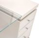 Michael Amini® Glimmering Heights Glass Top Vanity Desk with Ivory Base-2