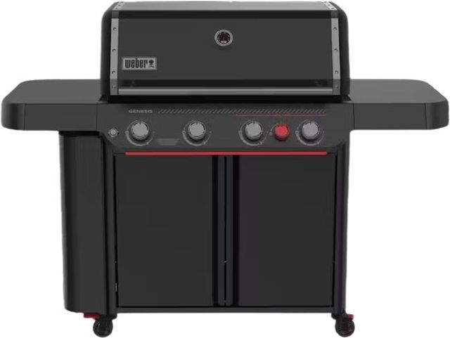 Weber® Genesis® E-430 Stealth® Edition 4-Burner Matte Black Freestanding Liquid Propane Grill-0