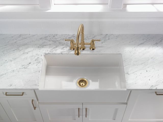 Delta Broderick® Champagne Bronze Two Handle Kitchen Faucet -1
