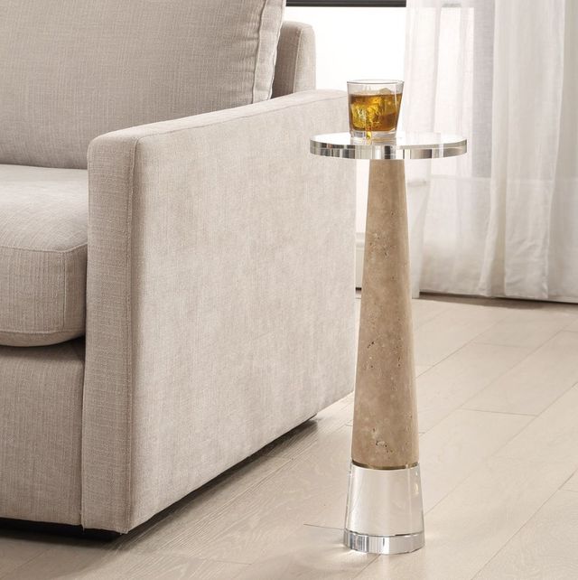 Uttermost® Niari Glass Top Drink Table with Brown Base-1