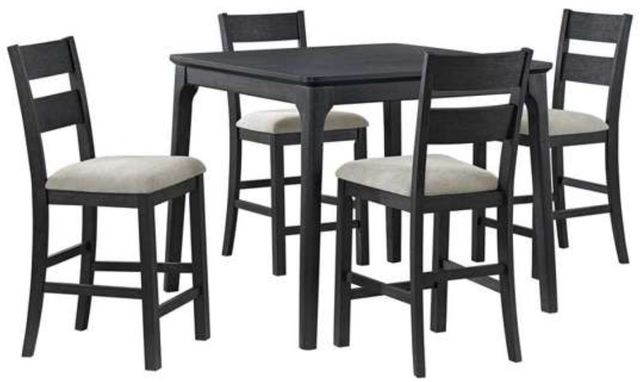 Elements International Garcia 5-Piece Black Dining Set-0