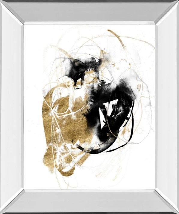 Classy Art Black and Gold Splash III by Jennifer Goldberger Wall Art-0