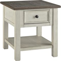 Signature Design by Ashley® Bolanburg Weathered Oak Rectangular End Table with Antique White Base 