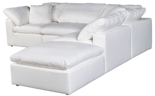 Moe's Home Collection Clay Dream 5-Piece Cream White L-Shaped Modular Sectional and Ottoman-2