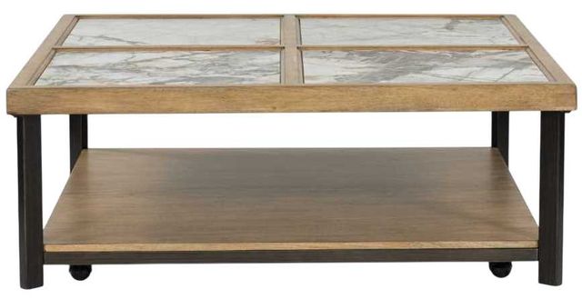 Signature Design by Ashley® Montia Brown Cocktail Table with Black Base-1