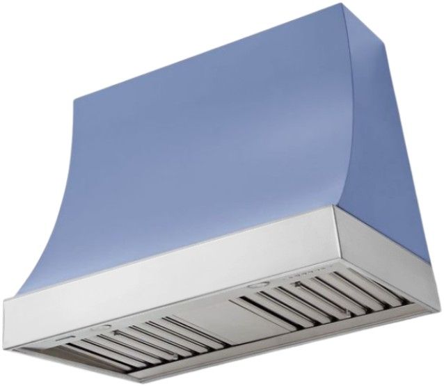 AGA Marquee 36" Carnaby Blue Wall Mounted Range Hood with Polished Chrome Trim-0