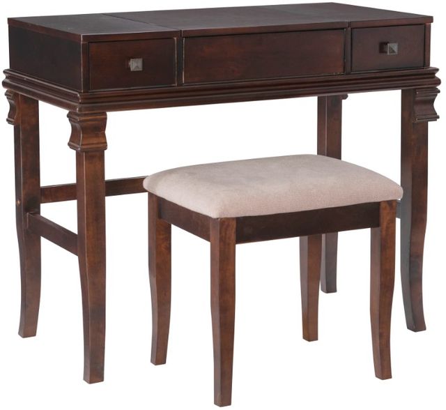 Linon Angela 2-Piece Walnut Vanity Set-1