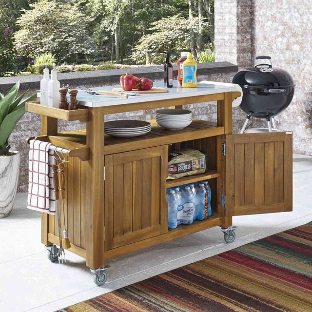 homestyles® Maho Brown Kitchen Cart-2