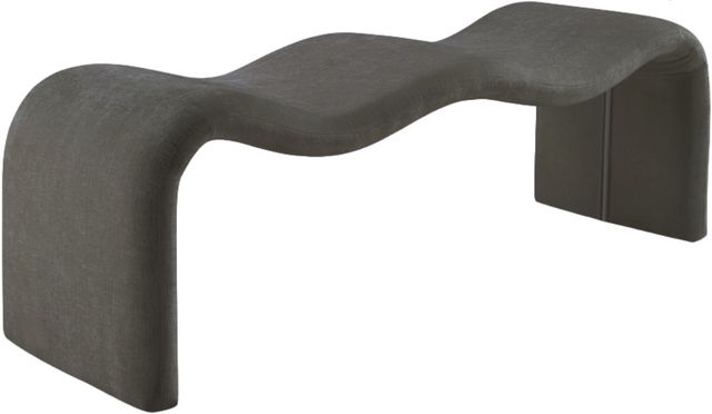 Meridian Furniture Willow Gray Chenille Bench-0