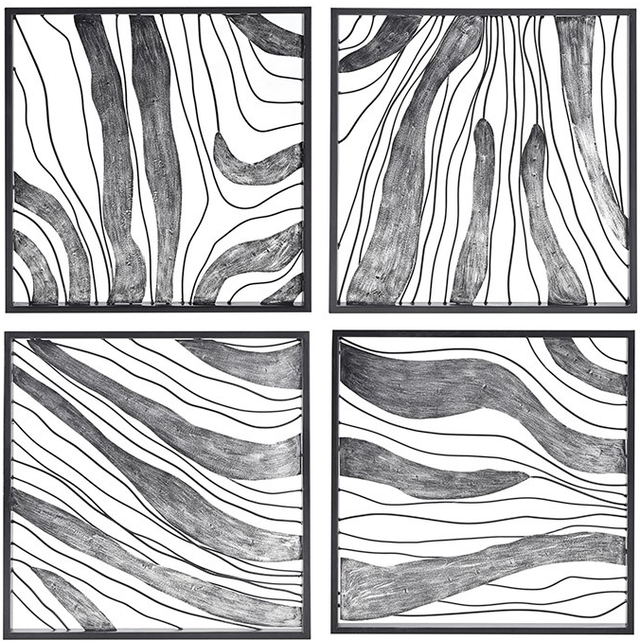 Olliix by Madison Park Slate 4 Piece Silver Metal Wall Decoration Set-0