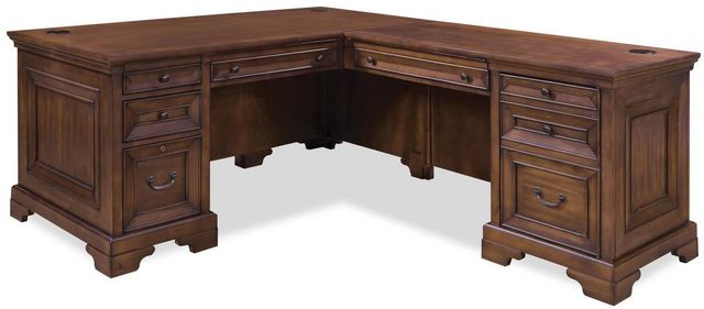 aspenhome® Richmond 2-Piece Brown Burgundy 66" Desk-0